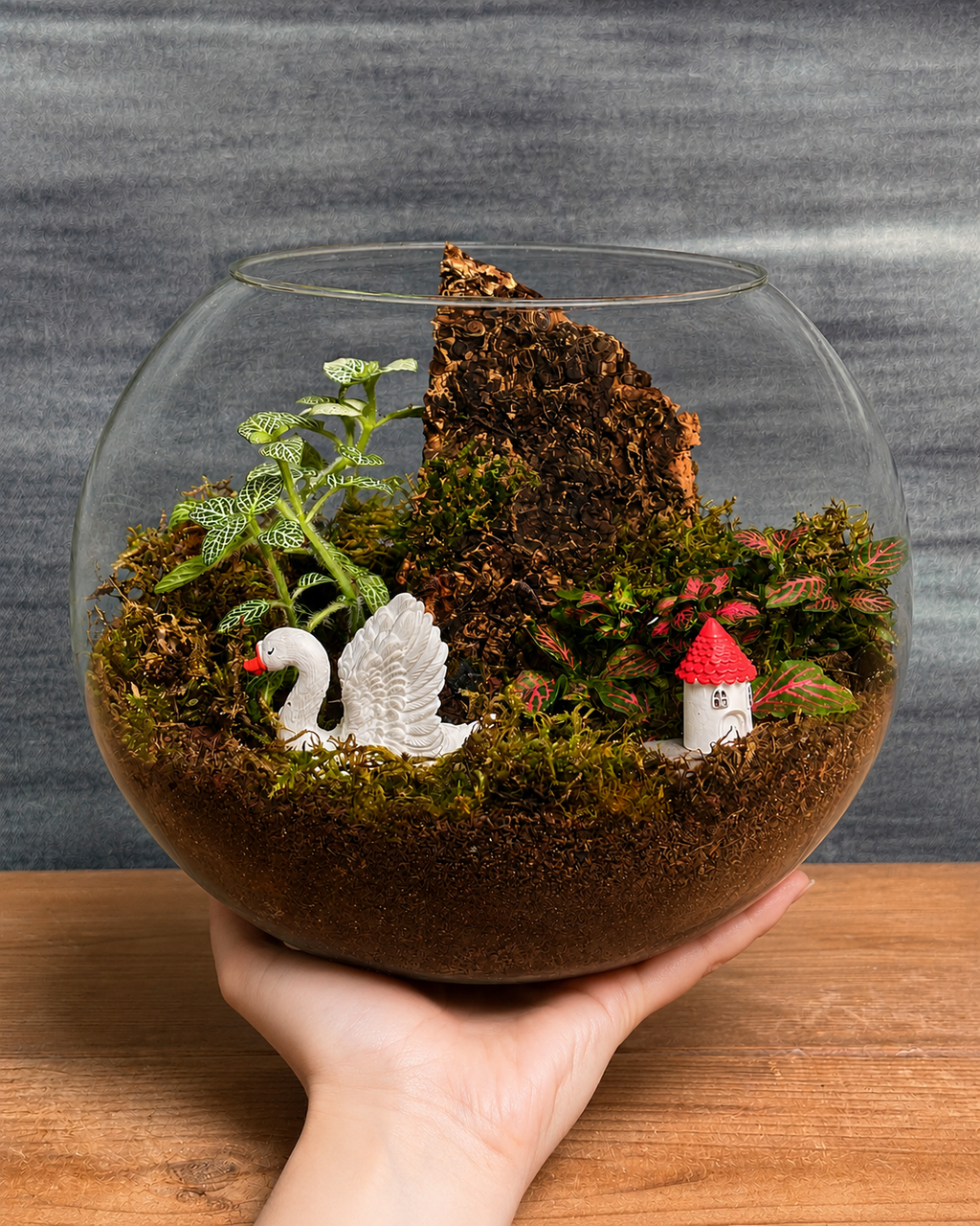 Swan & House Terrarium