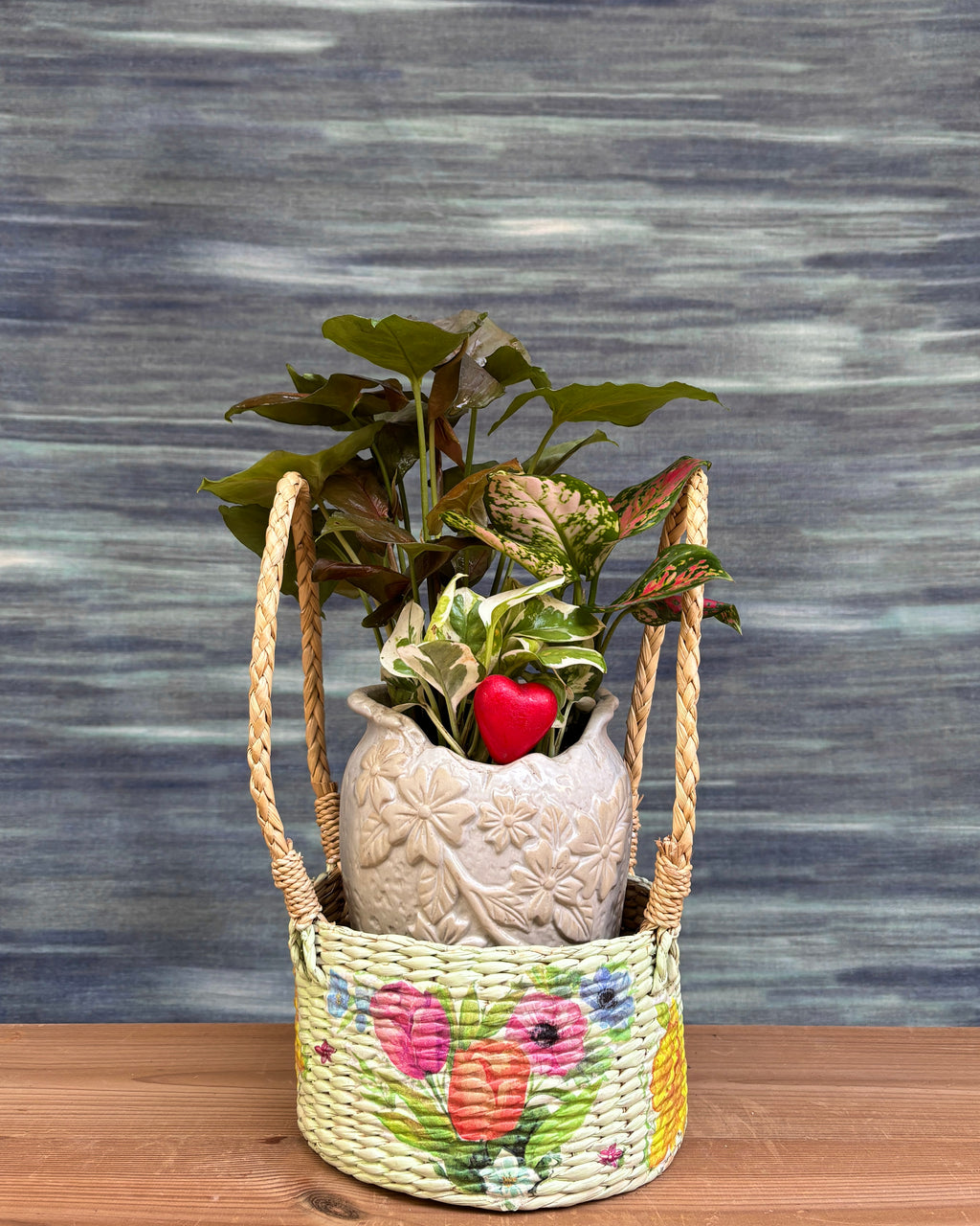 Heartfelt Vase - Pothos, Syngonium & Agloanema Angel