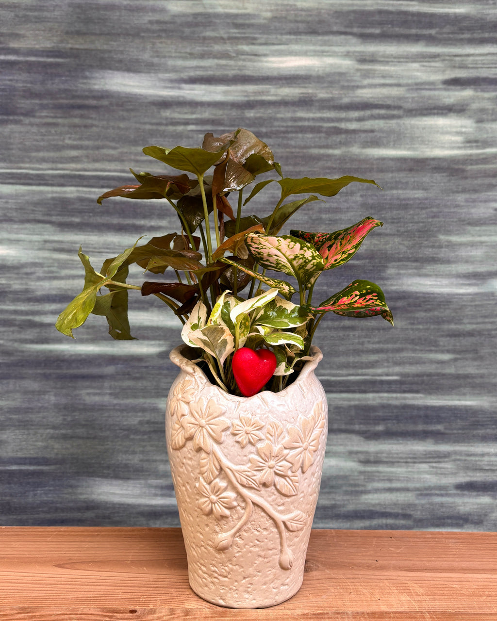 Heartfelt Vase - Pothos, Syngonium & Agloanema Angel
